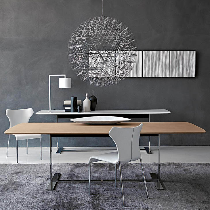 modern dining room featuring b&b italia eileen table