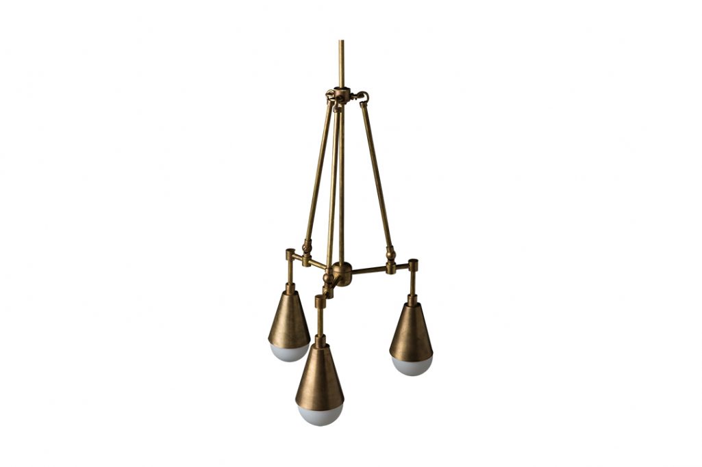 apparatus triad 3 pendant light on a white background