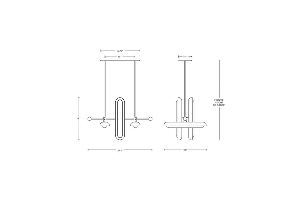 line drawing and dimensions for apparatus circuit 4 alternating pendant light