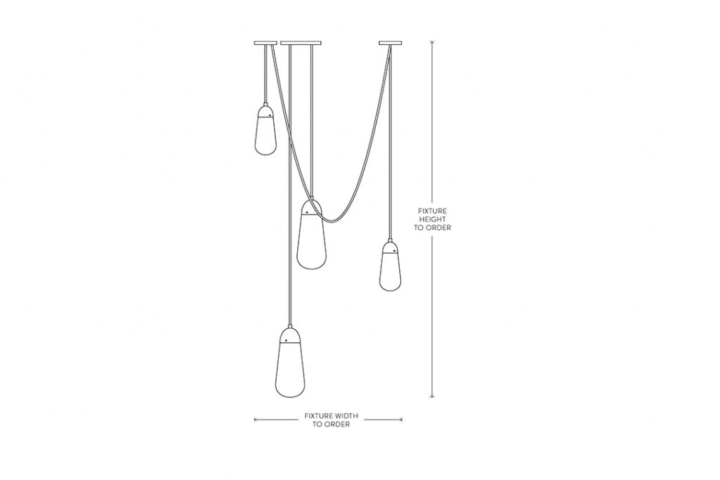 line drawing and dimesnions for apparatus lariat pendant light installation