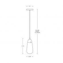 line drawing and dimensions for apparatus lariat small pendant light