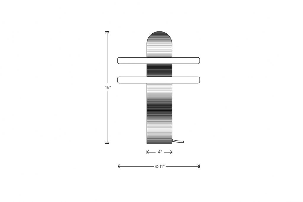 line drawing and dimensions for apparatus median table light