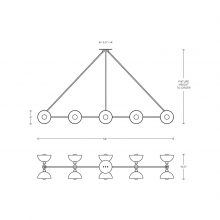line drawing and dimensions for apparatus trapeze 10 pendant light