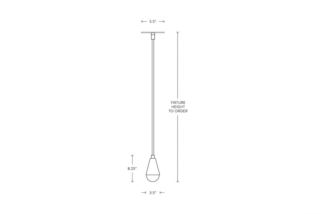 line drawing and dimensions for apparatus triad 1 pendant light