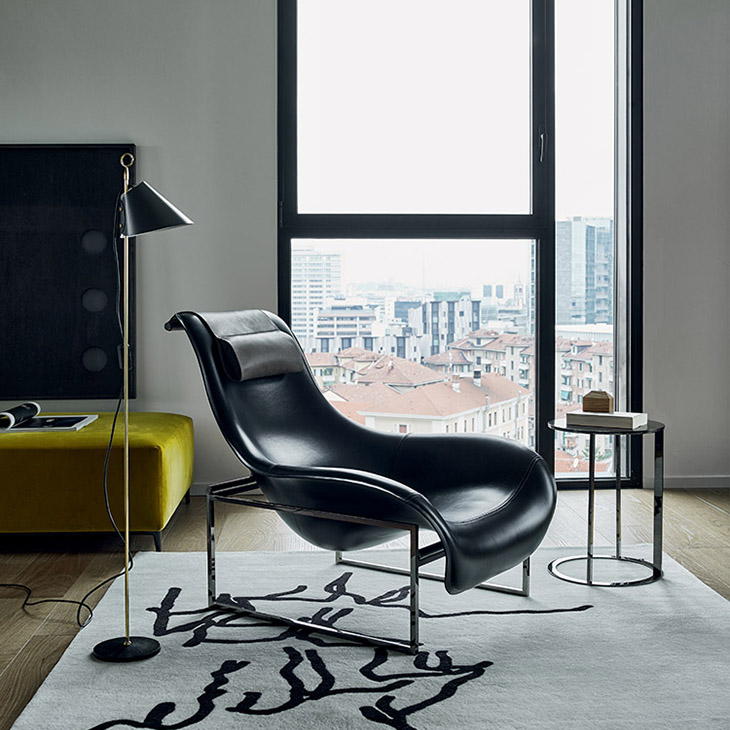 modern living room featuring b&b italia mart recliner
