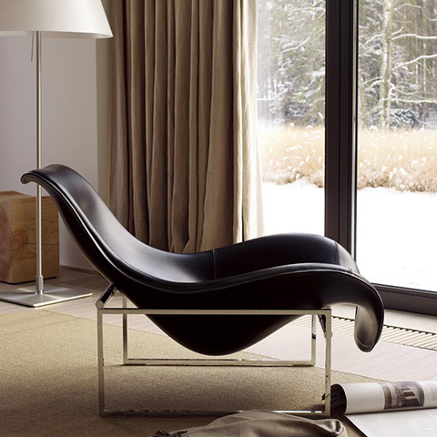 modern living room featuring b&b italia mart recliner
