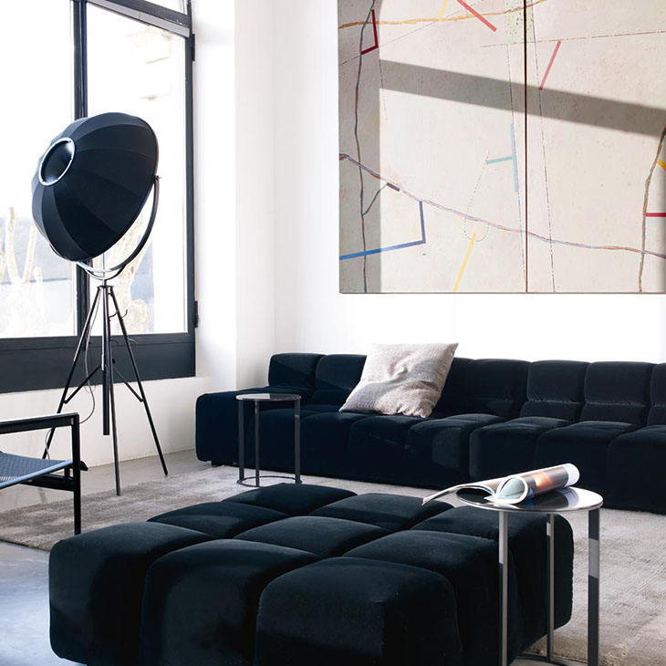 modern living room featuring b&b italia tufty time sofa