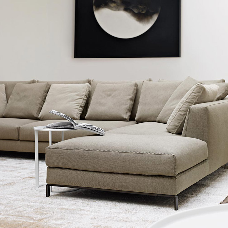 modern living room featuring b&b italia ray sofa