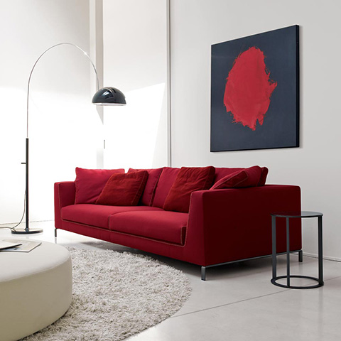 modern living room featuring b&b italia ray sofa