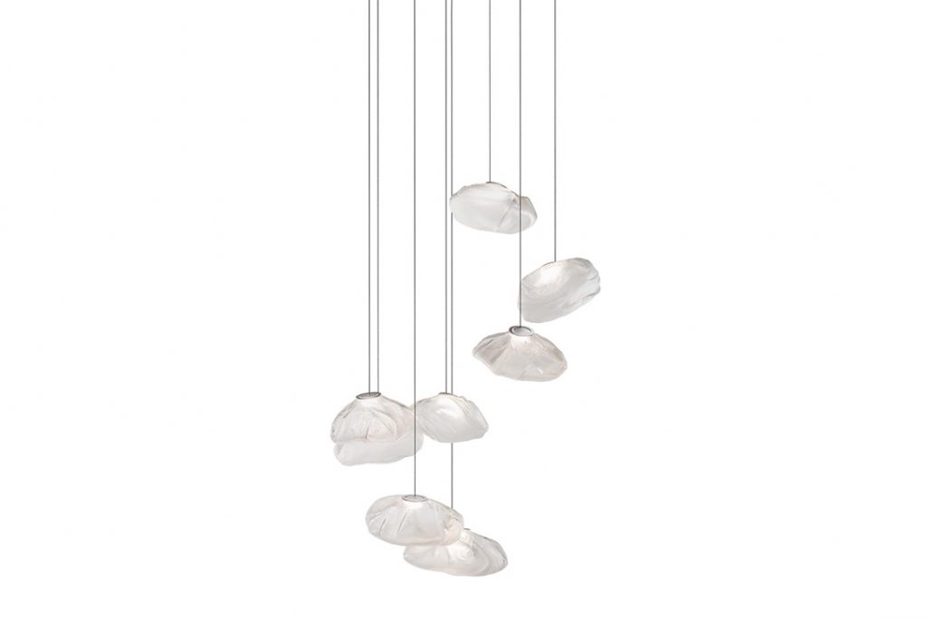 bocci 73.8 pendant light with rectangular canopy on white background