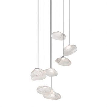 bocci 73.8 pendant light with rectangular canopy on white background