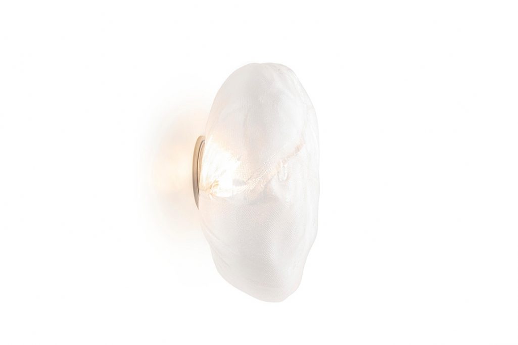 side view bocci 73s surface wall light in clear on white background