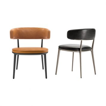 two b&b italia caratos chairs on white background