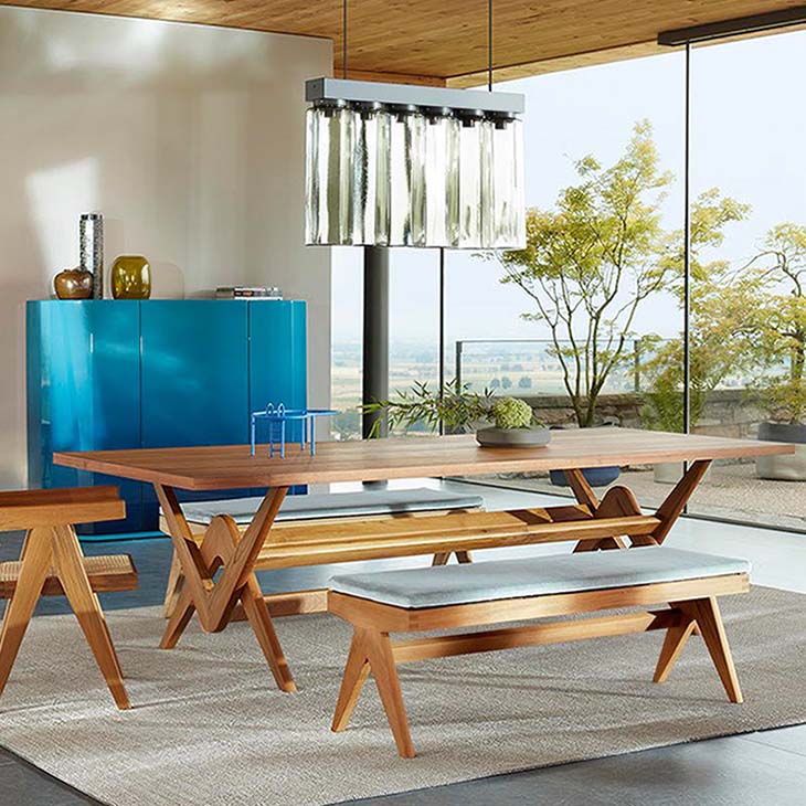 modern dining room featuring a cassina capitol complex dining table