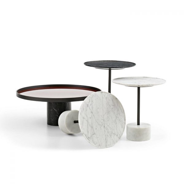 four cassina 9 tables on a white background