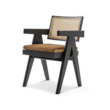 cassina capitol complex dining arm chair on a white background