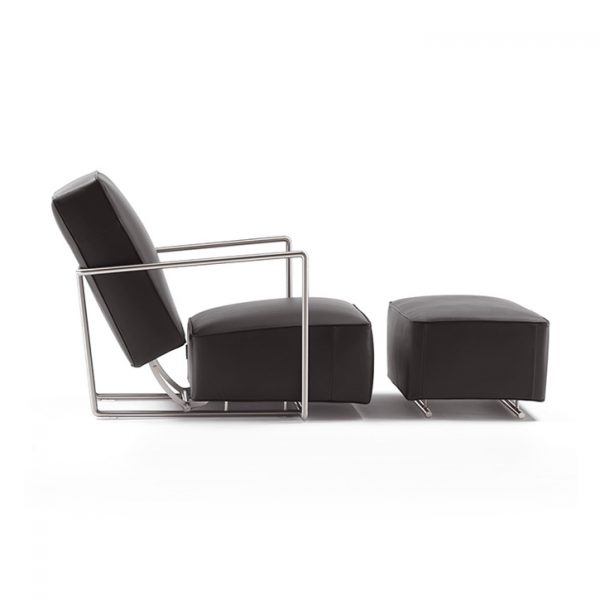flexform abc armchair and ottoman on a white background