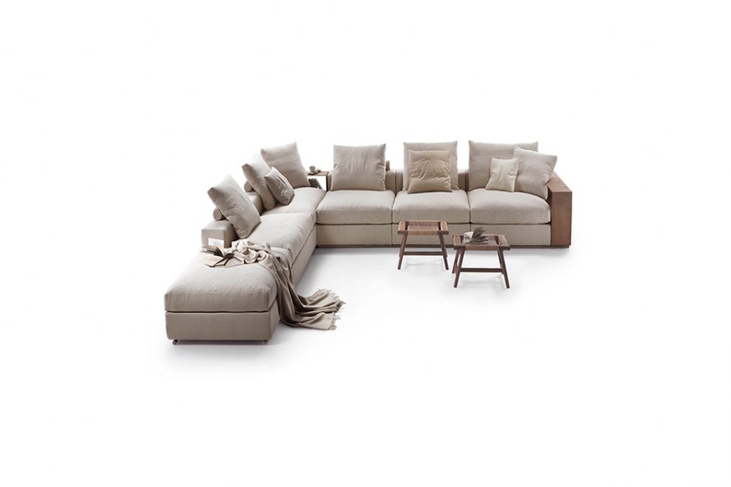 flexform groundpiece sectional sofa on a white background