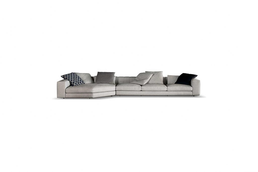 minotti freeman duvet sofa on a white background