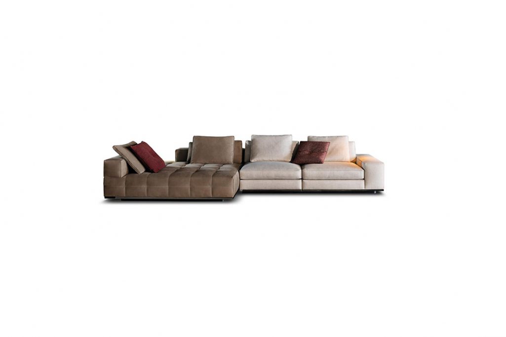 minotti lawrence sofa on a white background