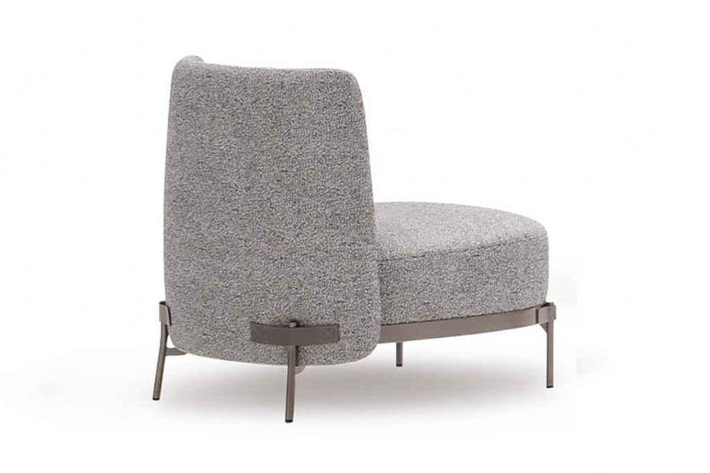 minotti tape armchair on a white background