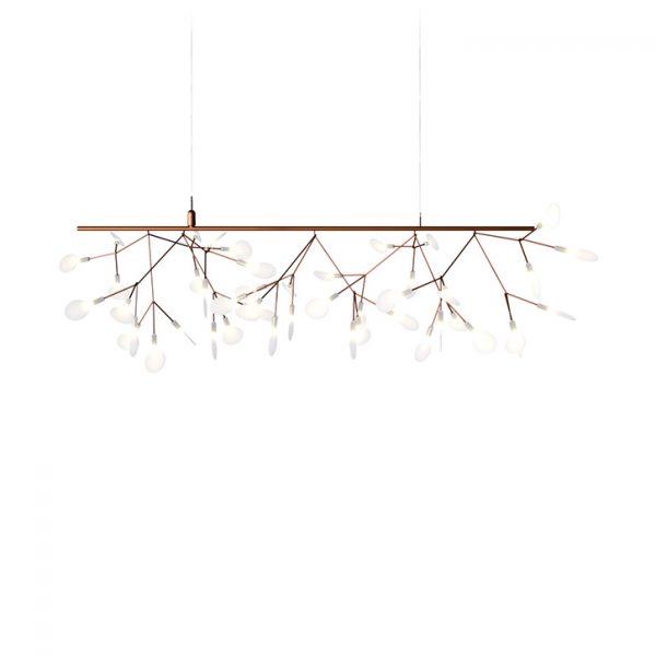 moooi heracleum endless pendant light in copper on a white background