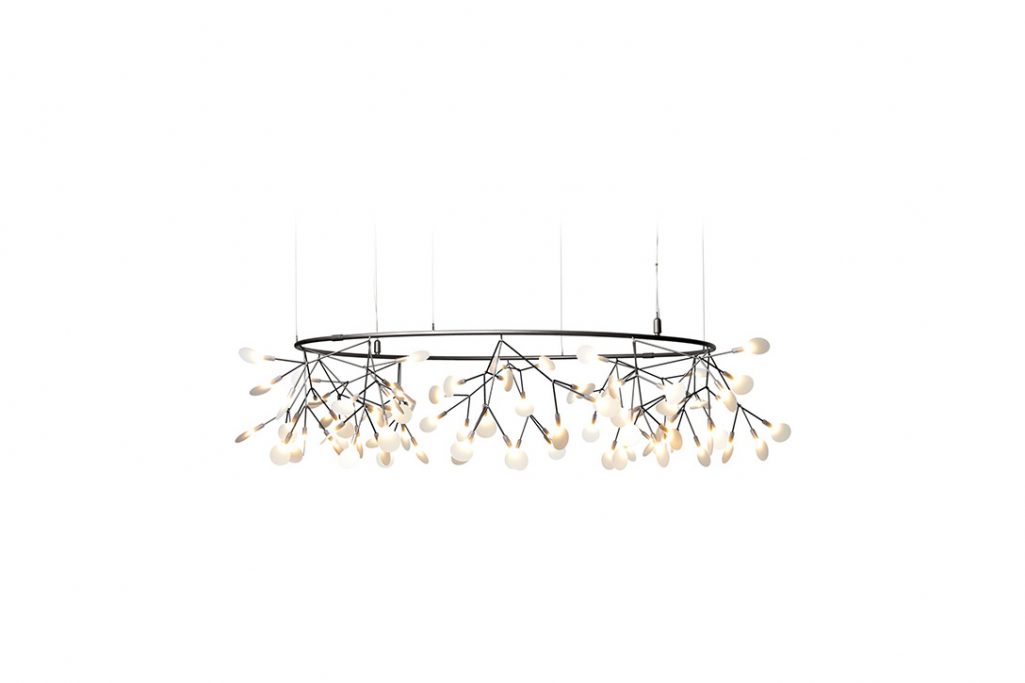 small moooi heracleum the big o pendant light in nickel on a white background