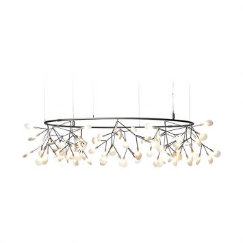 small moooi heracleum the big o pendant light in nickel on a white background