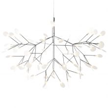 large moooi heracleum II suspended pendant light in nickel on a white background