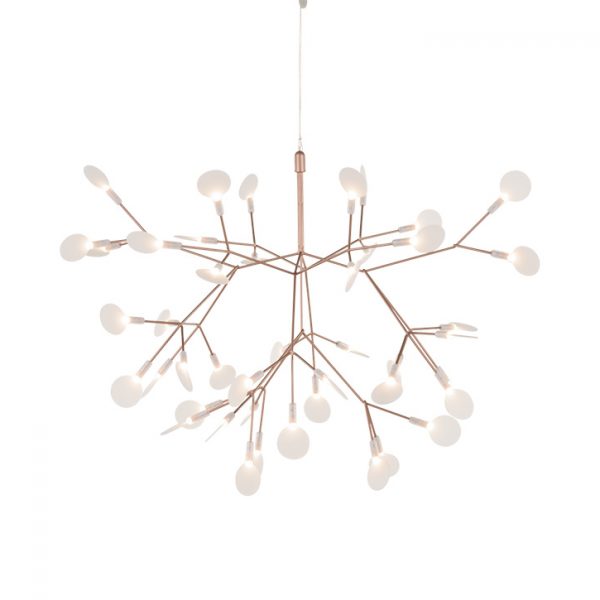 small moooi heracleum II suspended pendant light in copper on a white background