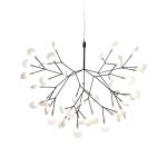 small moooi heracleum II suspended pendant light in nickel on a white background