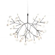 small moooi heracleum II suspended pendant light in nickel on a white background