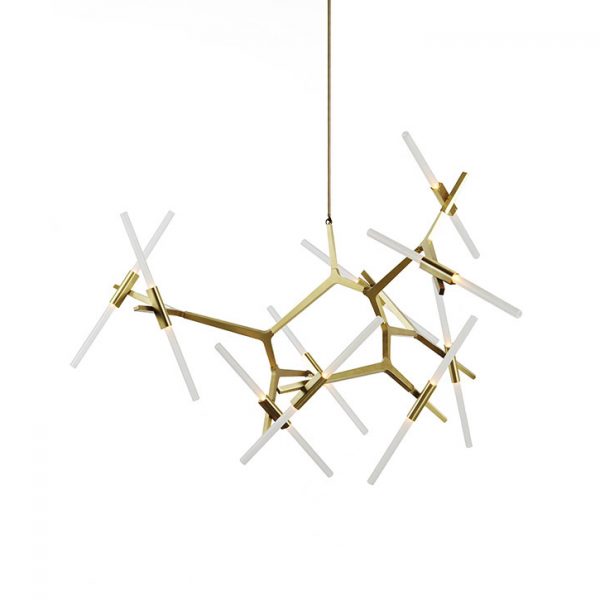 roll & hill agnes chandelier 20 brass finish