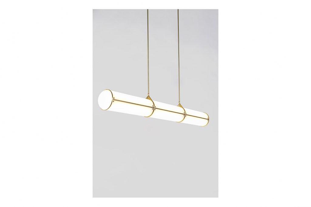 roll & hill endless pendant 3 units in brass