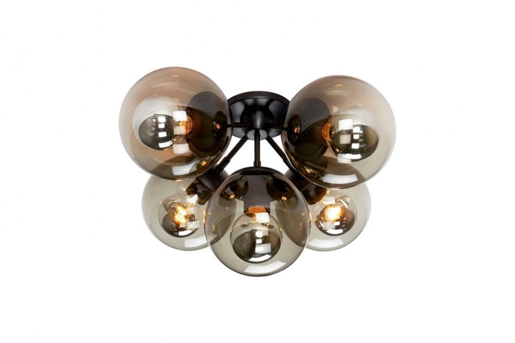roll and hill modo ceiling light black and smoke