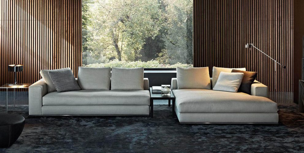 Hamilton Sofa & Gray Side Table Set - Minotti | Studio Como