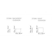 line drawing and dimensions for flexform tessa armchair cushions