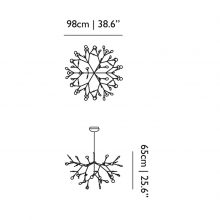 line drawings and dimensions for a moooi heracleum II suspended pendant light large