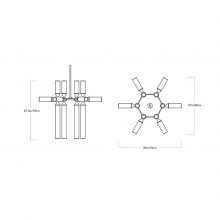 line drawing and dimensions for a roll and hill castle pendant 18-02