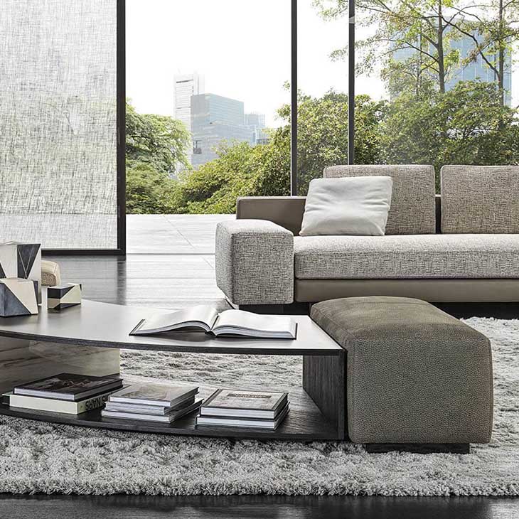 modern living room featuring minotti daniels sofa