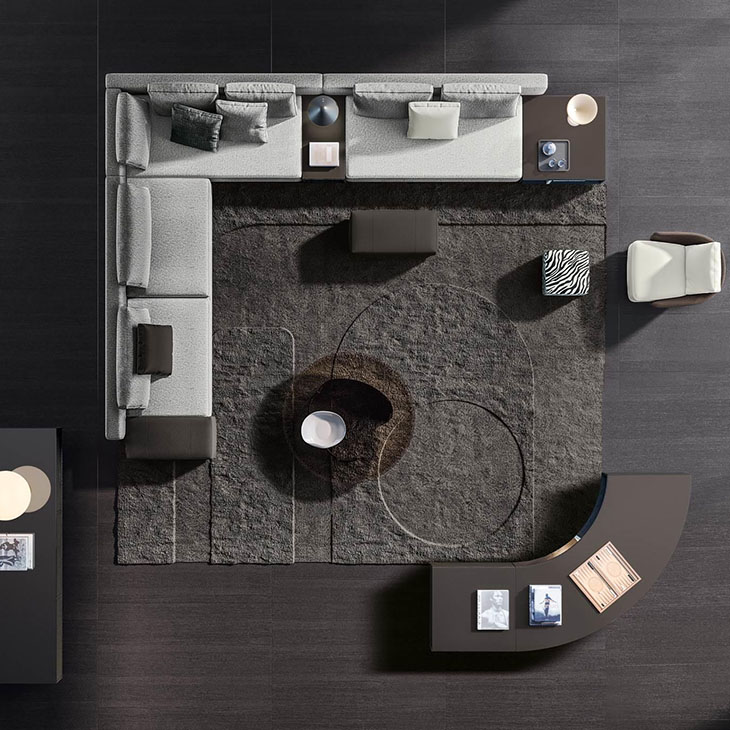 minotti freeman duvet sofa arrangement