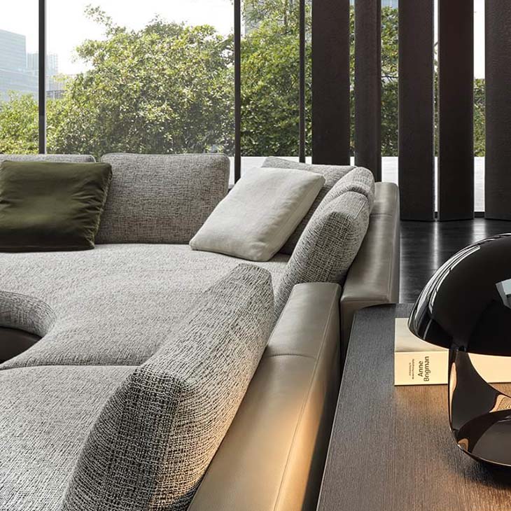 modern living room featuring minotti daniels sofa
