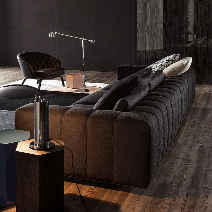 modern living room featuring minotti freeman duvet sofa