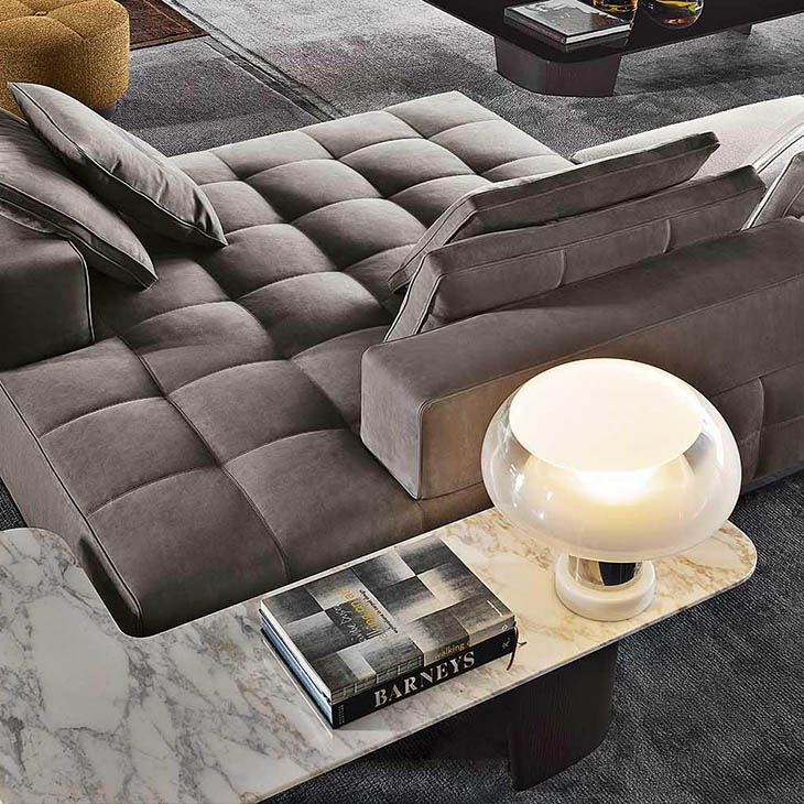 modern living room featuring minotti lawrence sofa