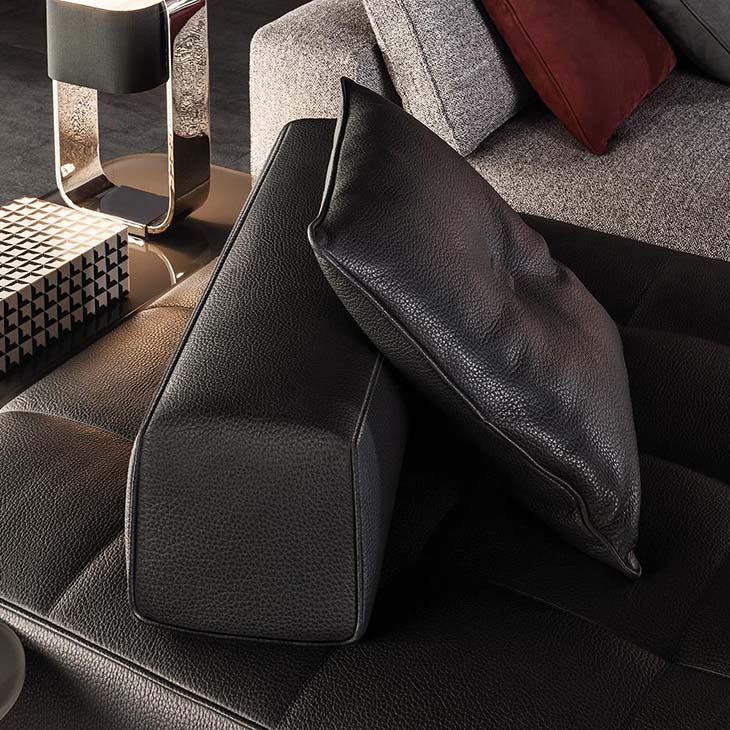 modern living room featuring minotti lawrence sofa