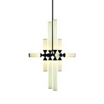 roll & hill castle pendant 12-03 black finish cream glass