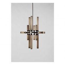 roll & hill castle pendant 18-03 bronze finish smoke glass