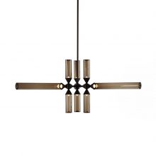 roll & hill castle pendant 9-01 bronze finish smoke glass