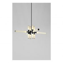 roll & hill castle pendant 12-01 black finish cream glass