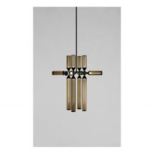 roll & hill castle pendant 12-02 black finish smoke glass